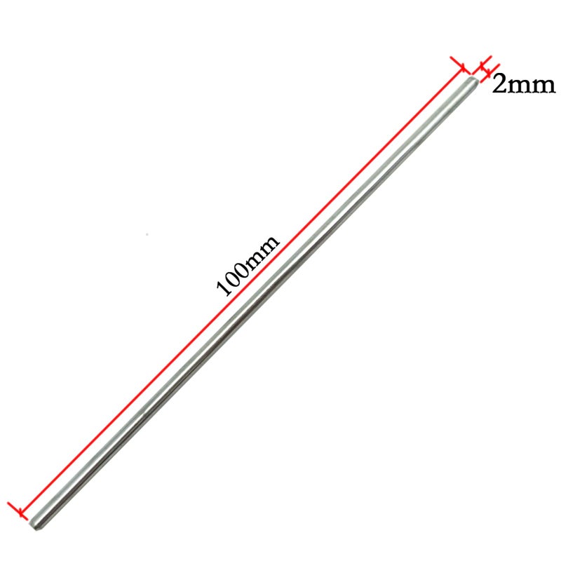 EUDAX 100Pcs Dia.2mm STEM Toys Shaft Round Rod Axles for DIY Toy RC Car Boat Helicopter Model Part (2mmx100mm) - Image 3